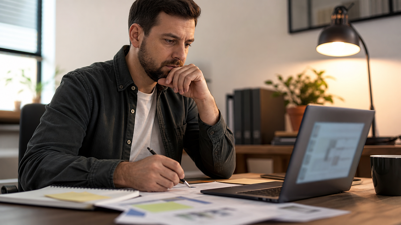 Business owner reviewing an AI-assisted workflow before approval