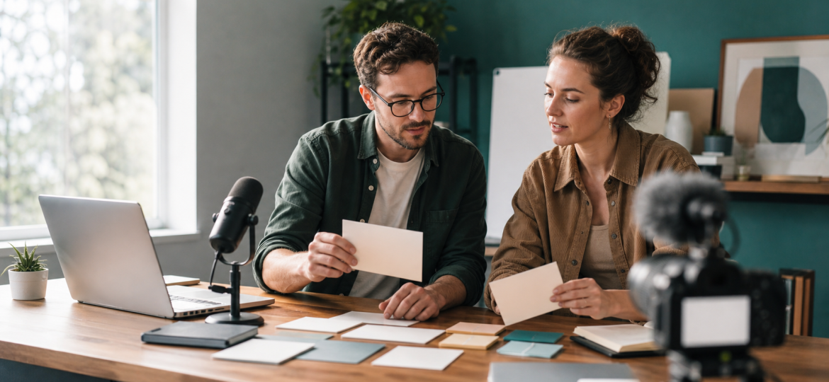 Small business owner and marketing coordinator turning one idea into multiple content assets