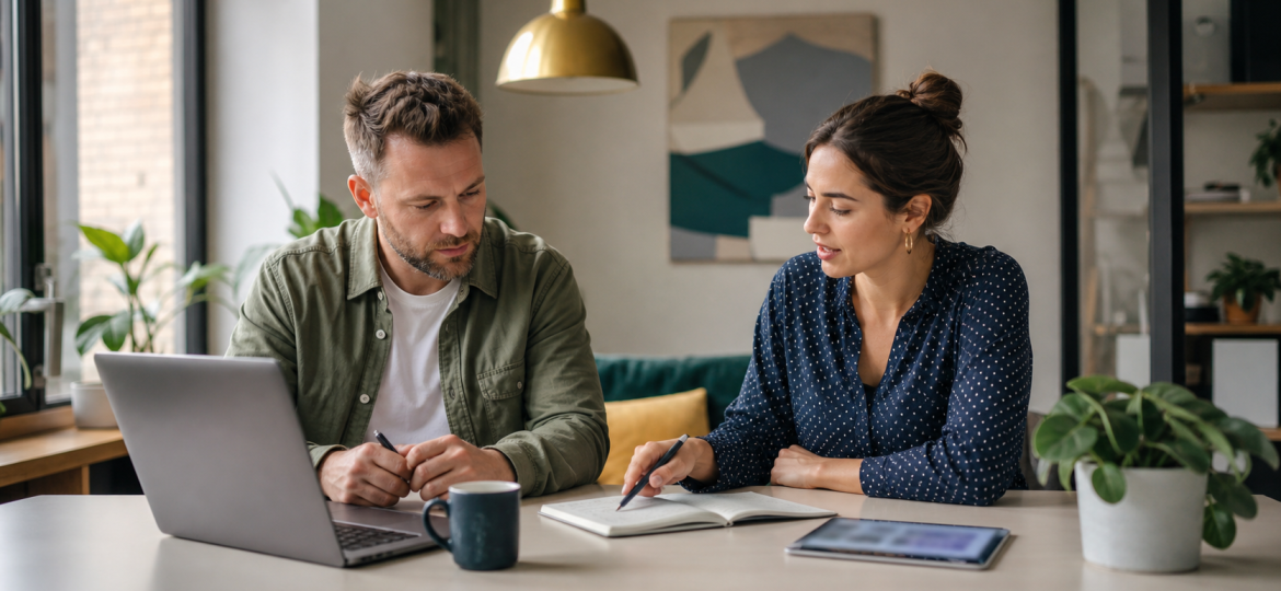 Small business owner and consultant reviewing how AI Overviews and featured snippets change search visibility planning