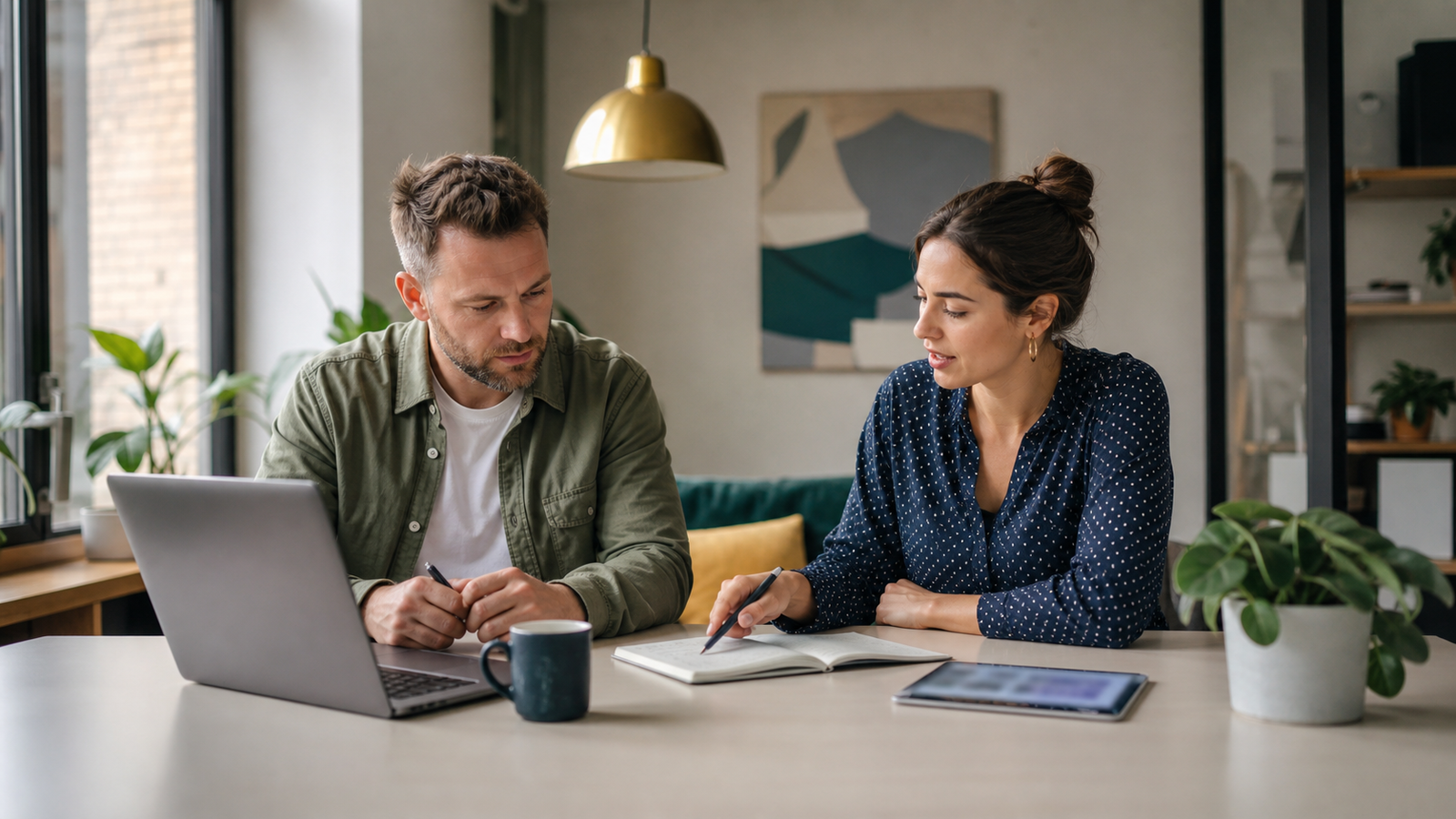 Small business owner and consultant reviewing how AI Overviews and featured snippets change search visibility planning