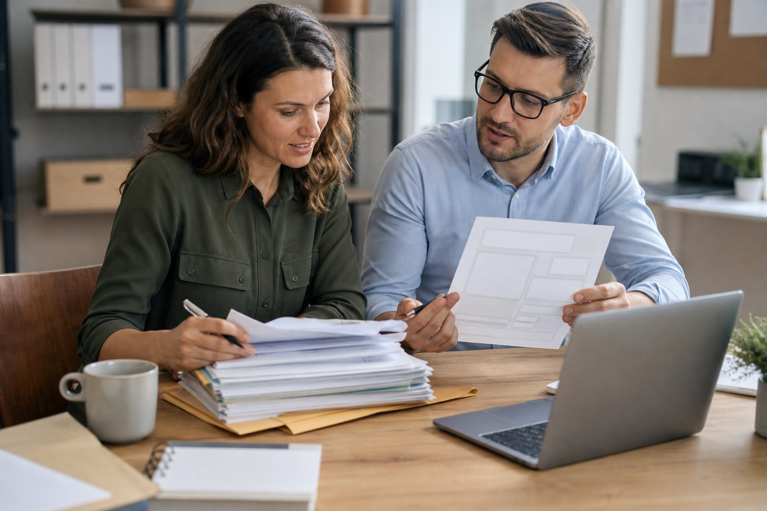 Small business team cleaning and organizing workflow inputs before automation