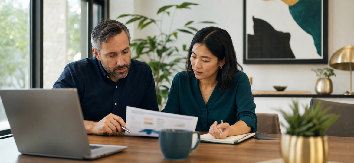 Small business owner and consultant reviewing Gemini and Google AI Search readiness planning