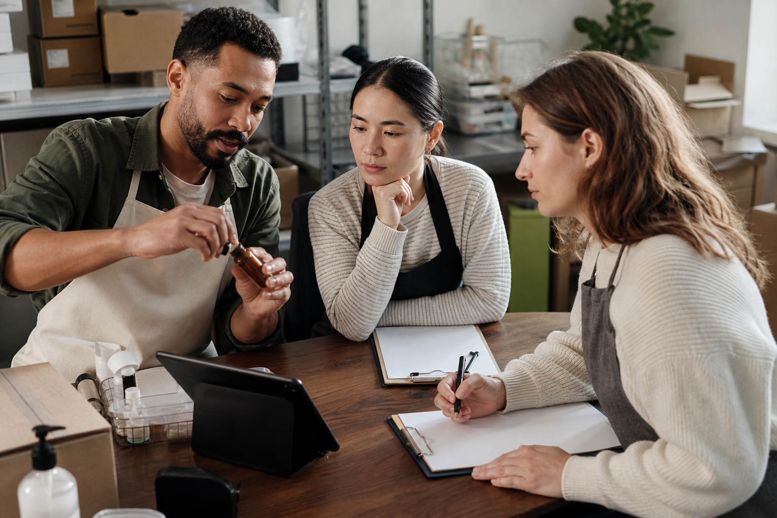 Small business team testing and approving an SOP after AI helped draft it