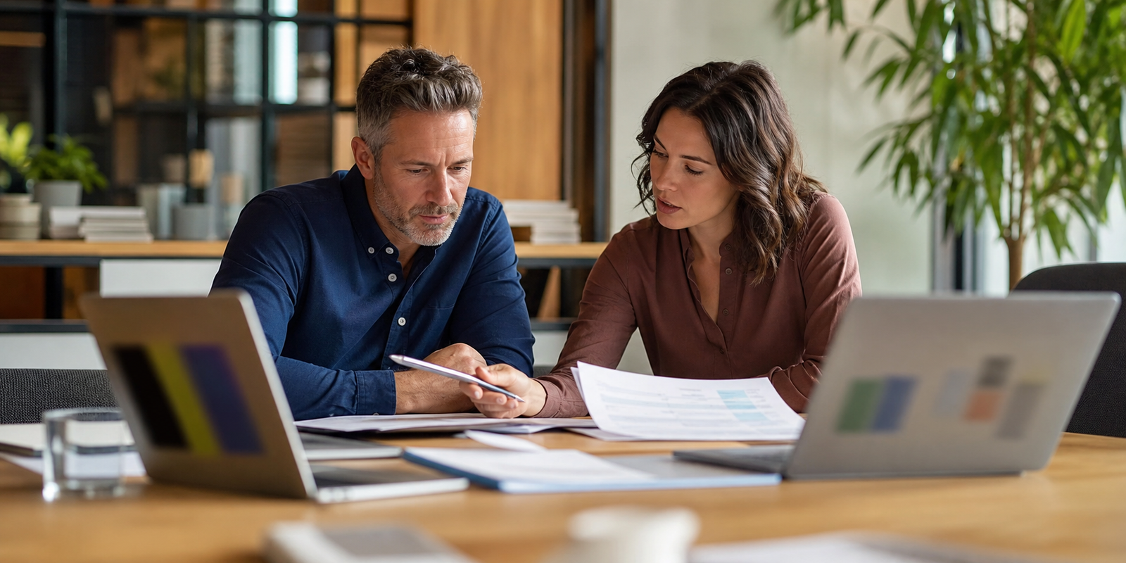 Small business owner and consultant reviewing Perplexity SEO and citation-ready website content strategy