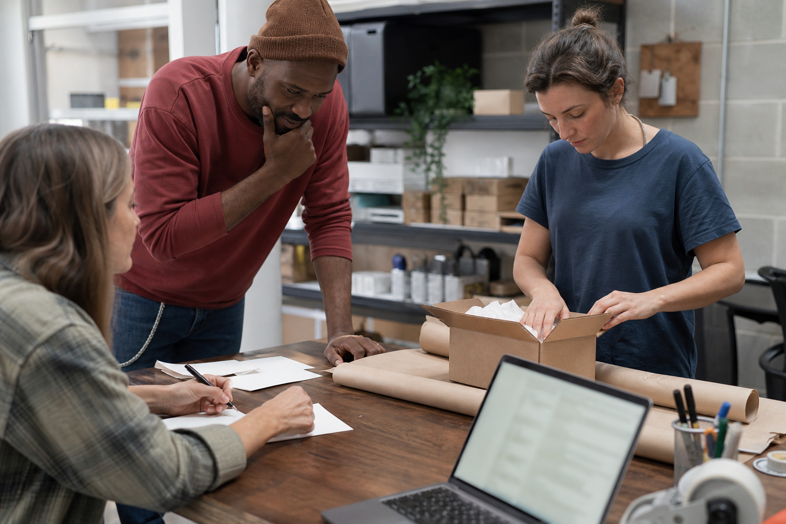 Small business team capturing a repeated operational process before turning it into an SOP