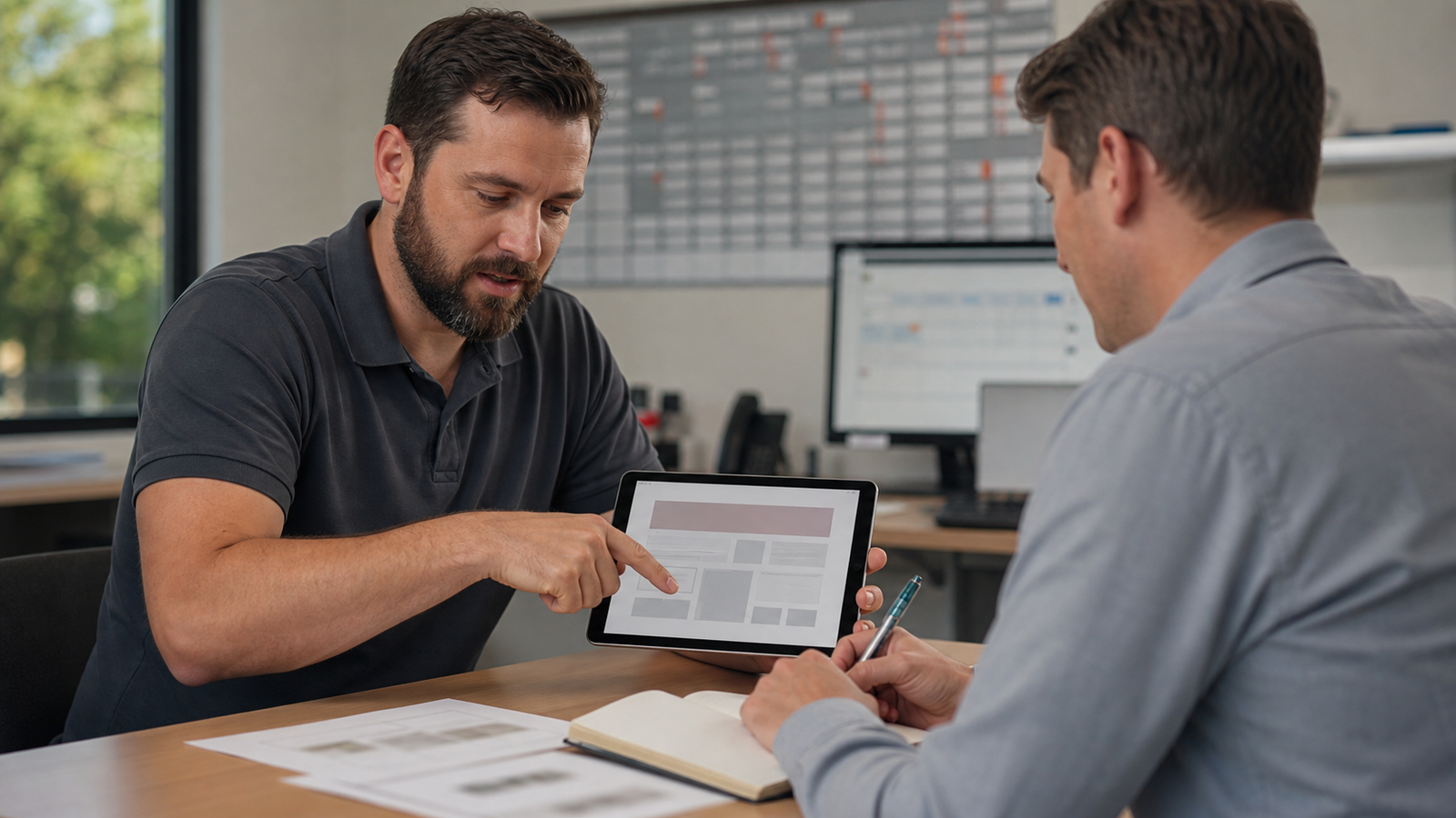 Local service business owner reviewing service page clarity for AI search visibility