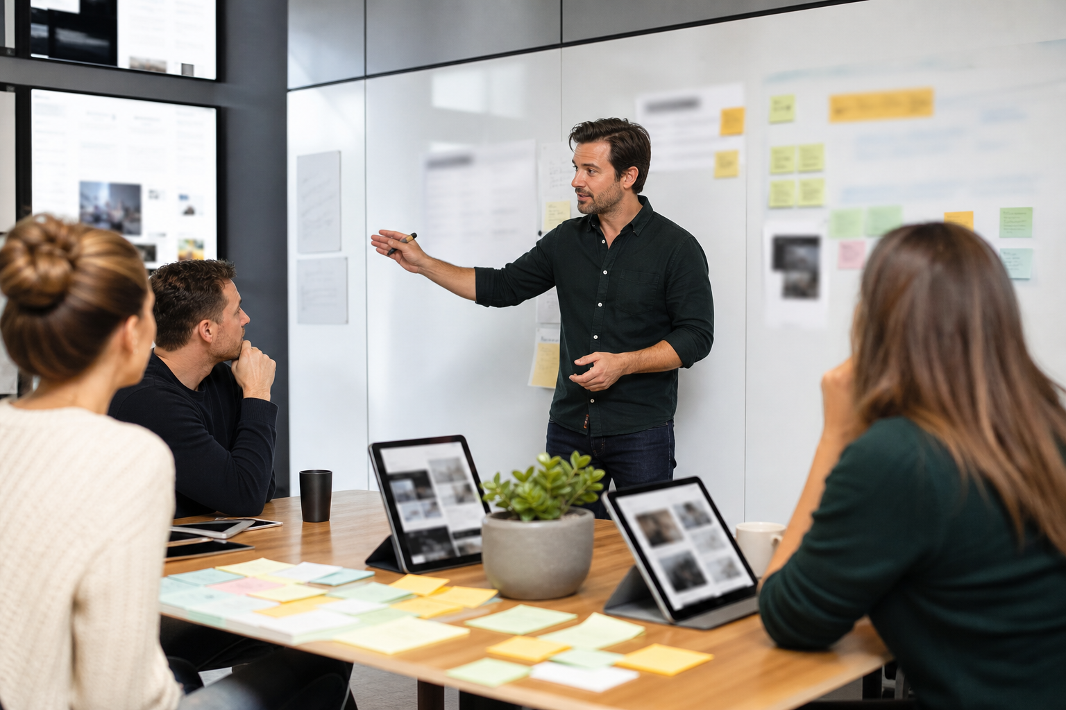 Agency strategist mapping client buyer questions for AI search visibility
