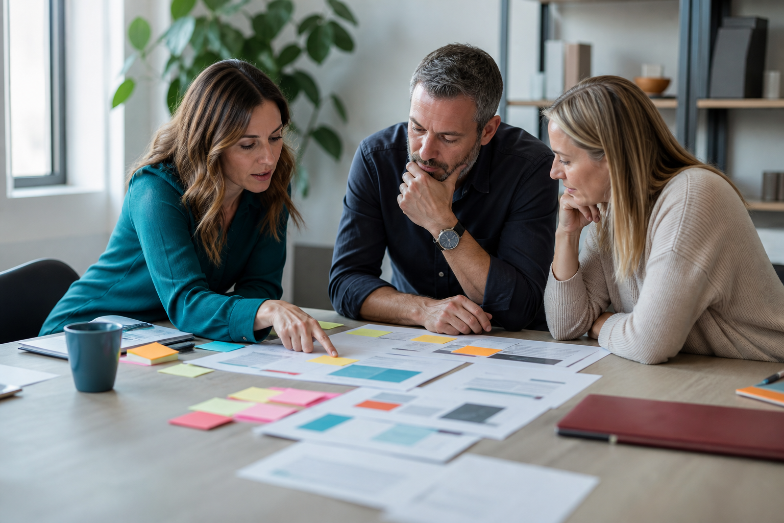Small business team comparing agency and consultant options for AI search optimization