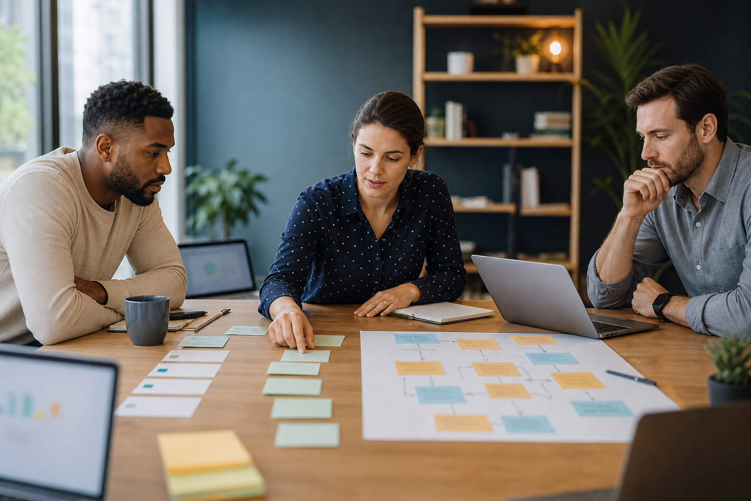 Small business team comparing a quick AI readiness checklist with a deeper AI business assessment