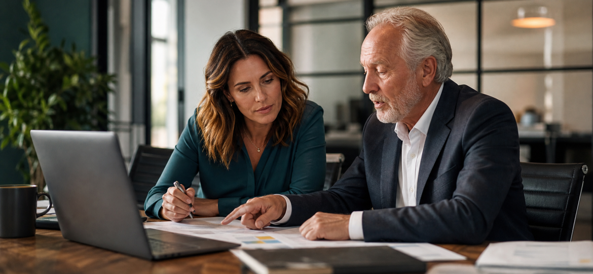 Small business owner comparing AI search optimization agency and consultant options