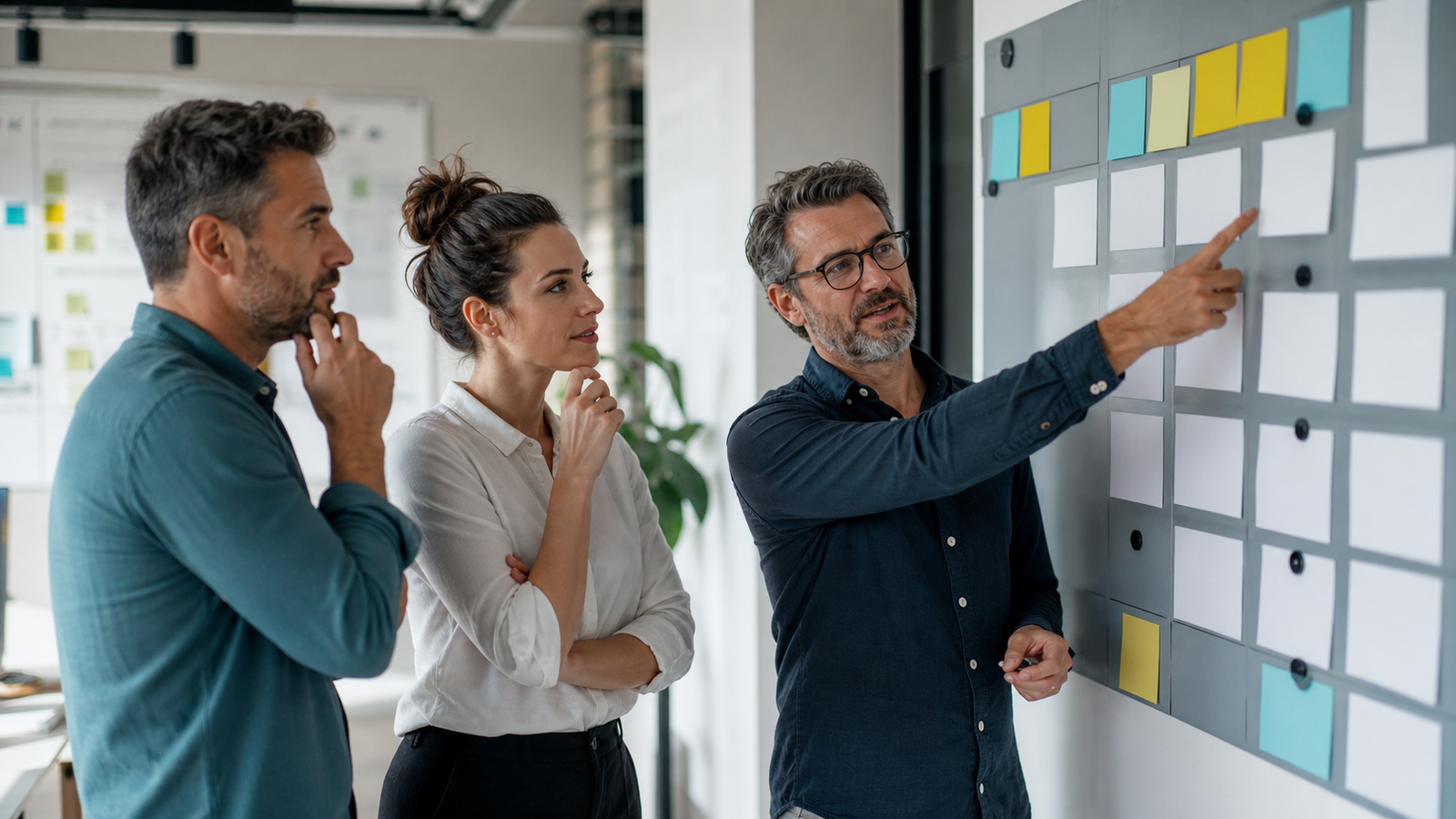 Small business team reviewing abstract AI citation and source tracking signals
