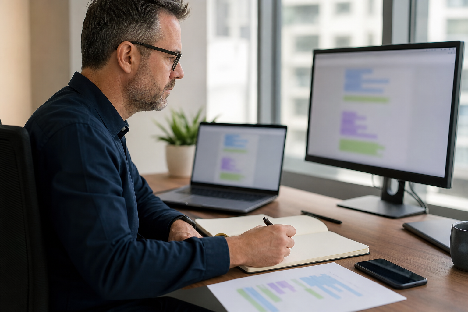 Consultant running repeatable AI search visibility tests
