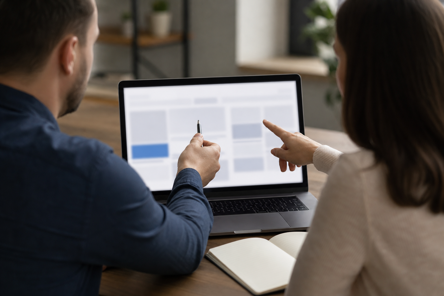 Consultant reviewing service-page clarity for AI search visibility
