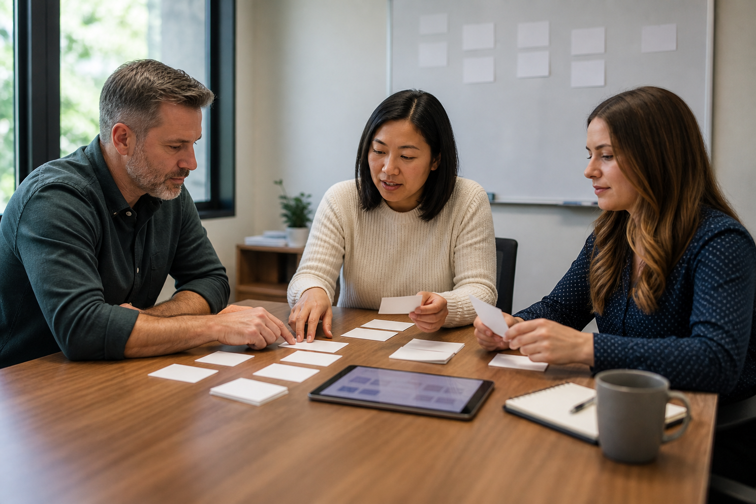 Small business team mapping customer questions before deciding whether they need a chatbot