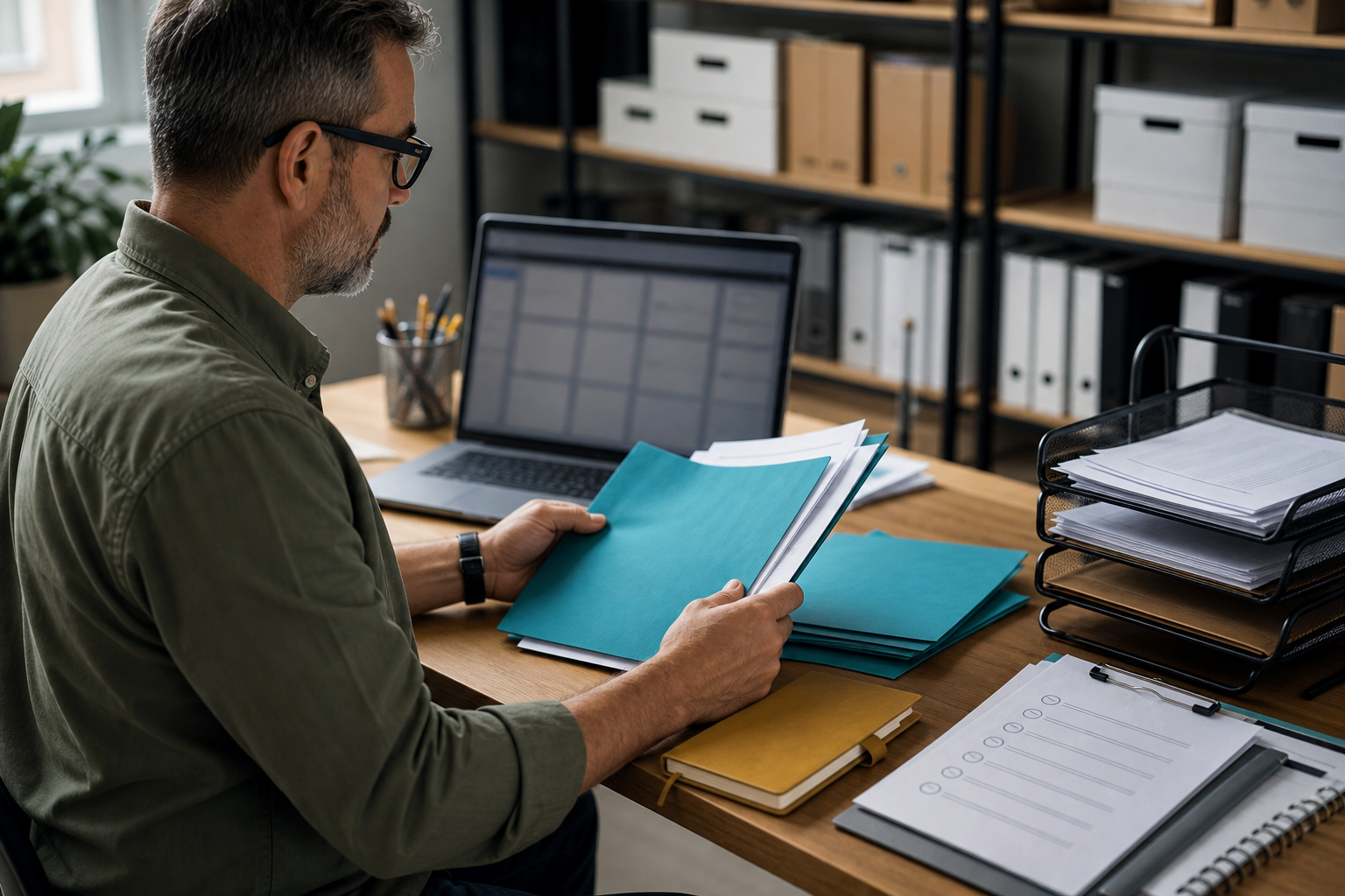 Small business owner reviewing clean data sources before AI automation