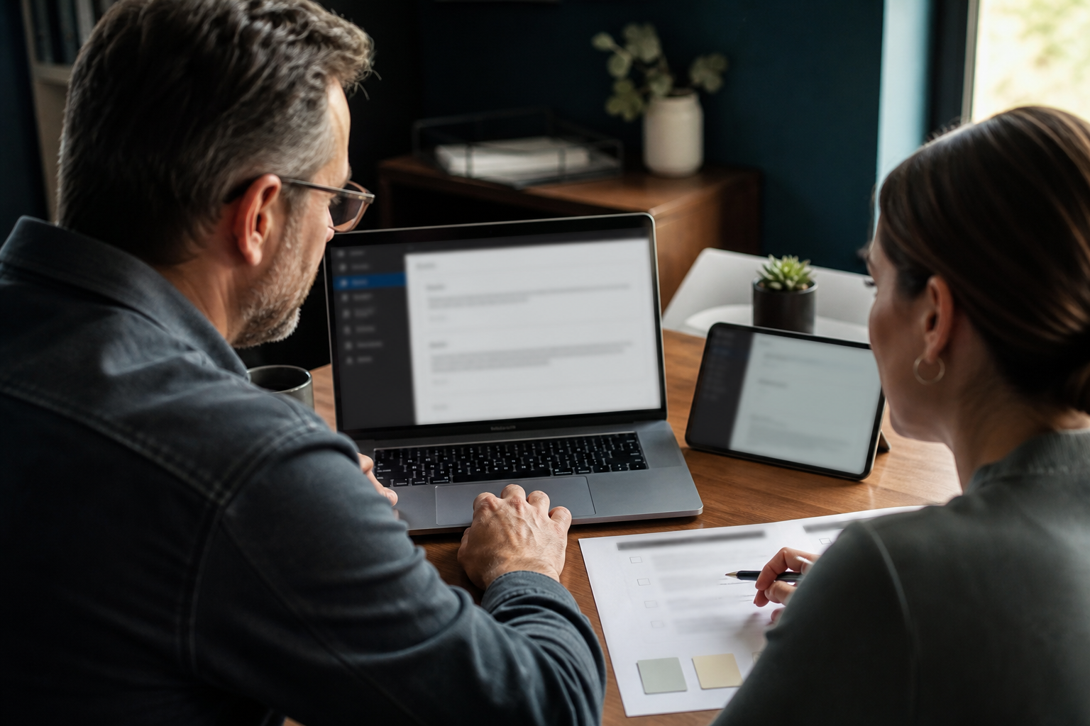 Manager reviewing an AI-drafted customer response before it is sent