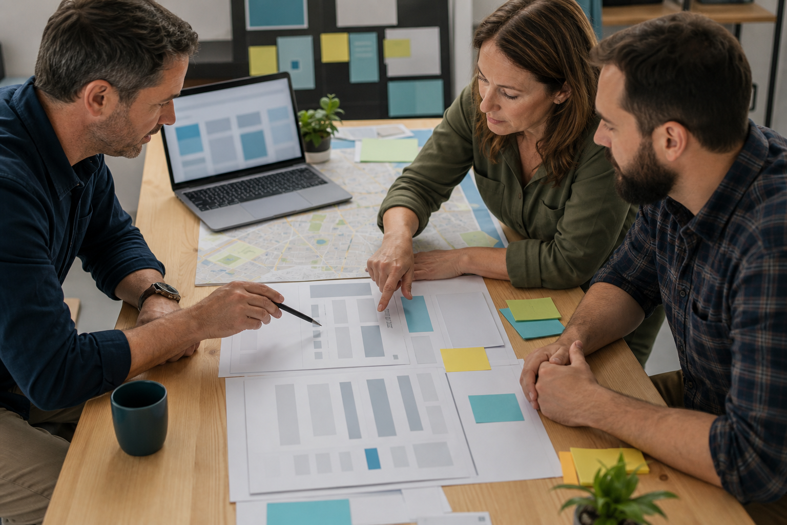 Local service business owners organizing a GEO improvement framework