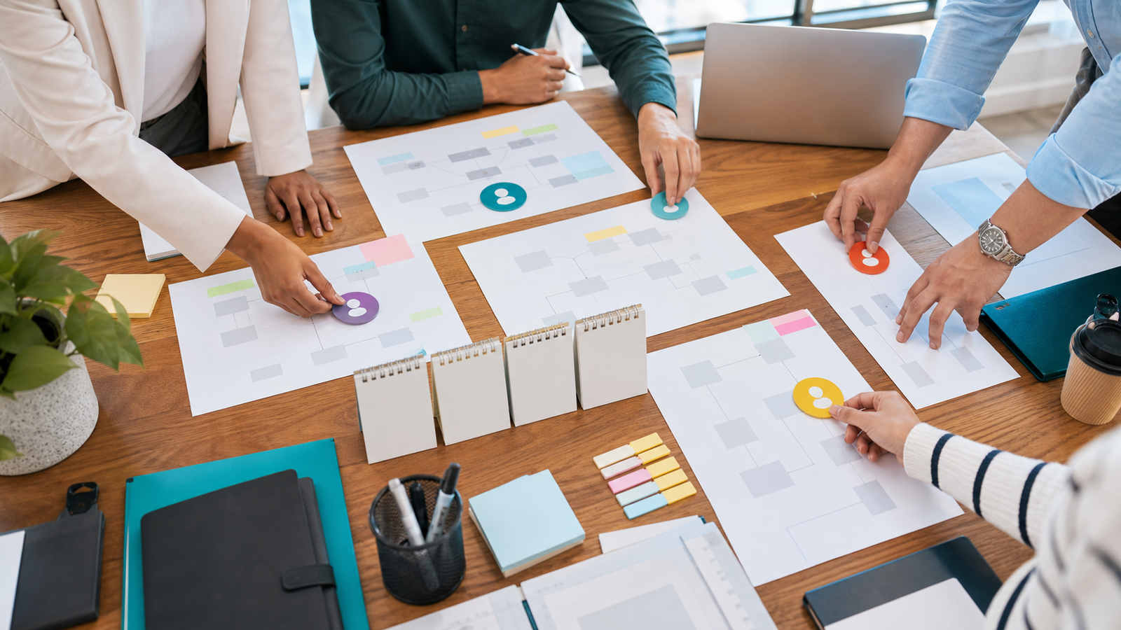 Small business team assigning ownership and review responsibilities for AI knowledge quality