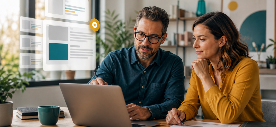 Small business owner and consultant reviewing why a ranked page is not selected as an AI Overview source