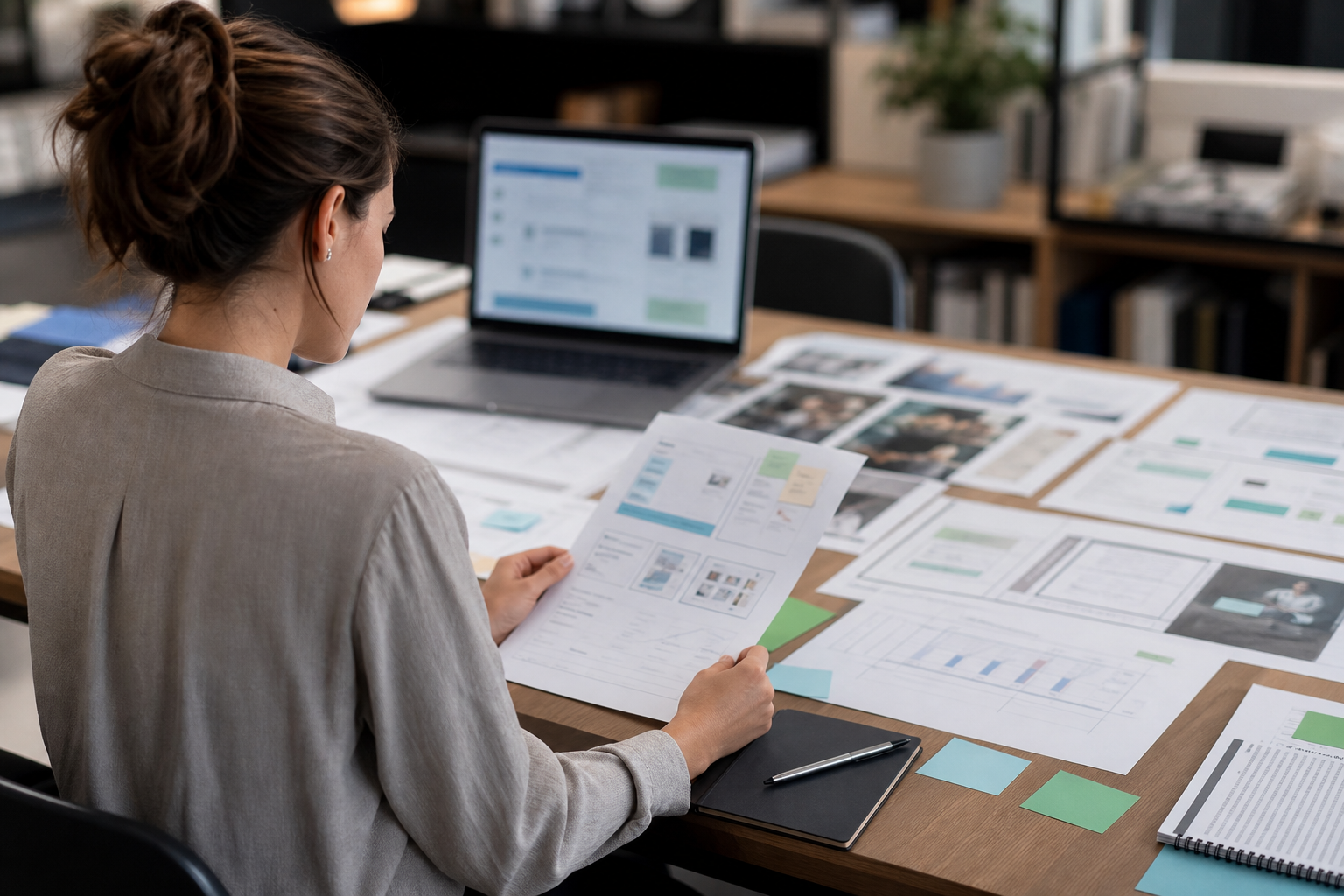 SaaS customer success lead organizing anonymized proof assets and case-study materials