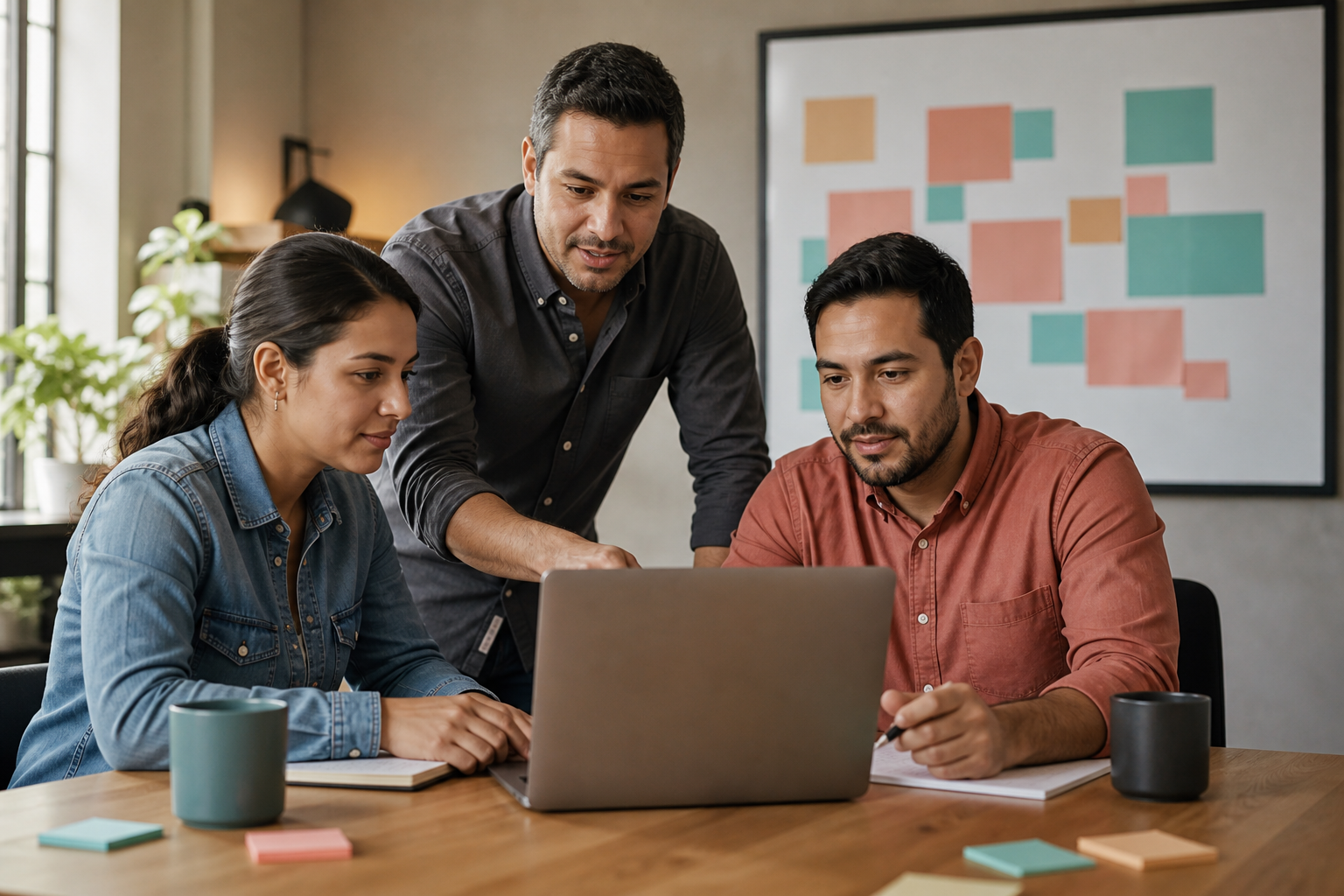 Small business team reviewing AI output adoption before changing a workflow