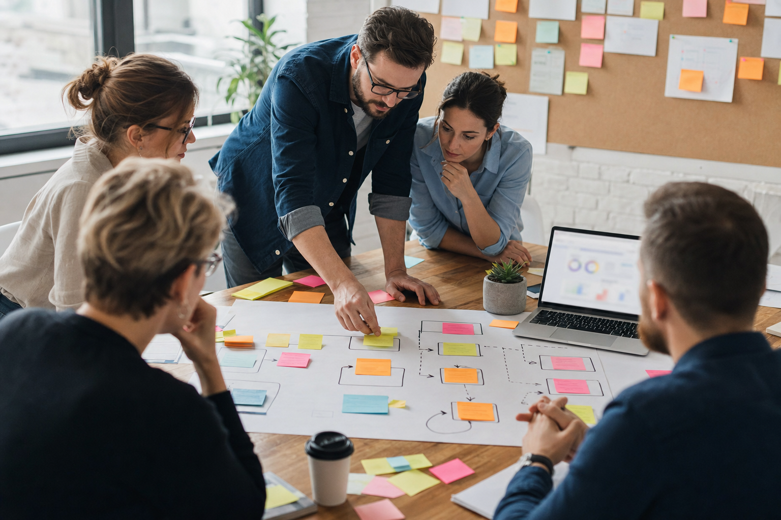Small business team rebuilding a workflow before adding AI assistance