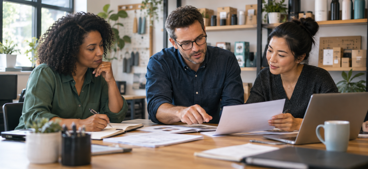 Small business team reviewing vendors and purchase requests before choosing an AI procurement automation workflow