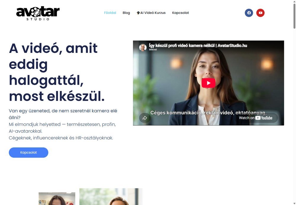 The AvatarStudio.hu website and avatar video demonstration
