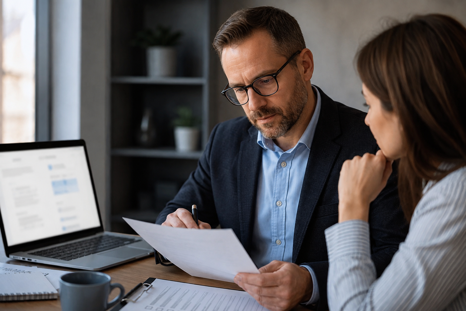 Business owner reviewing an AI assisted workflow output before approval