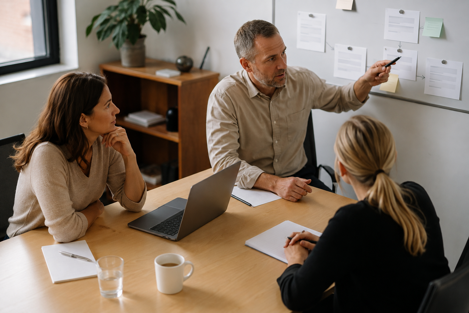 Small business team turning a vague AI idea into a clear implementation brief