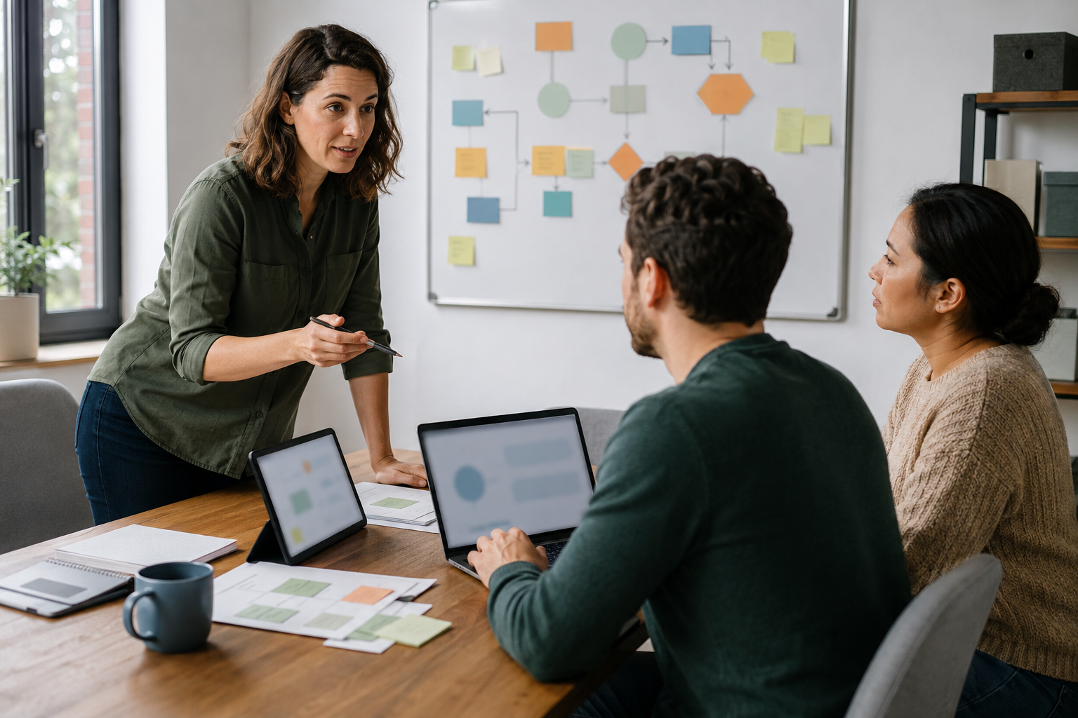 Operations lead preparing team handoff after an AI automation pilot