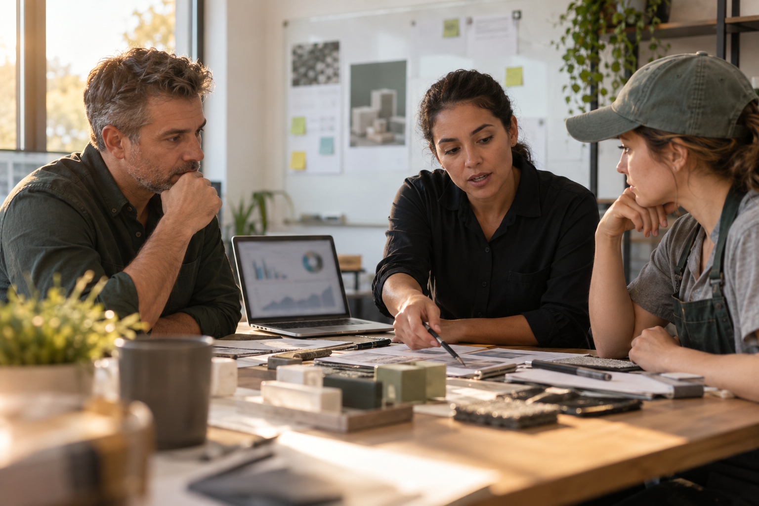 Small business team reviewing weekly quality metrics and recurring exceptions after an AI automation pilot