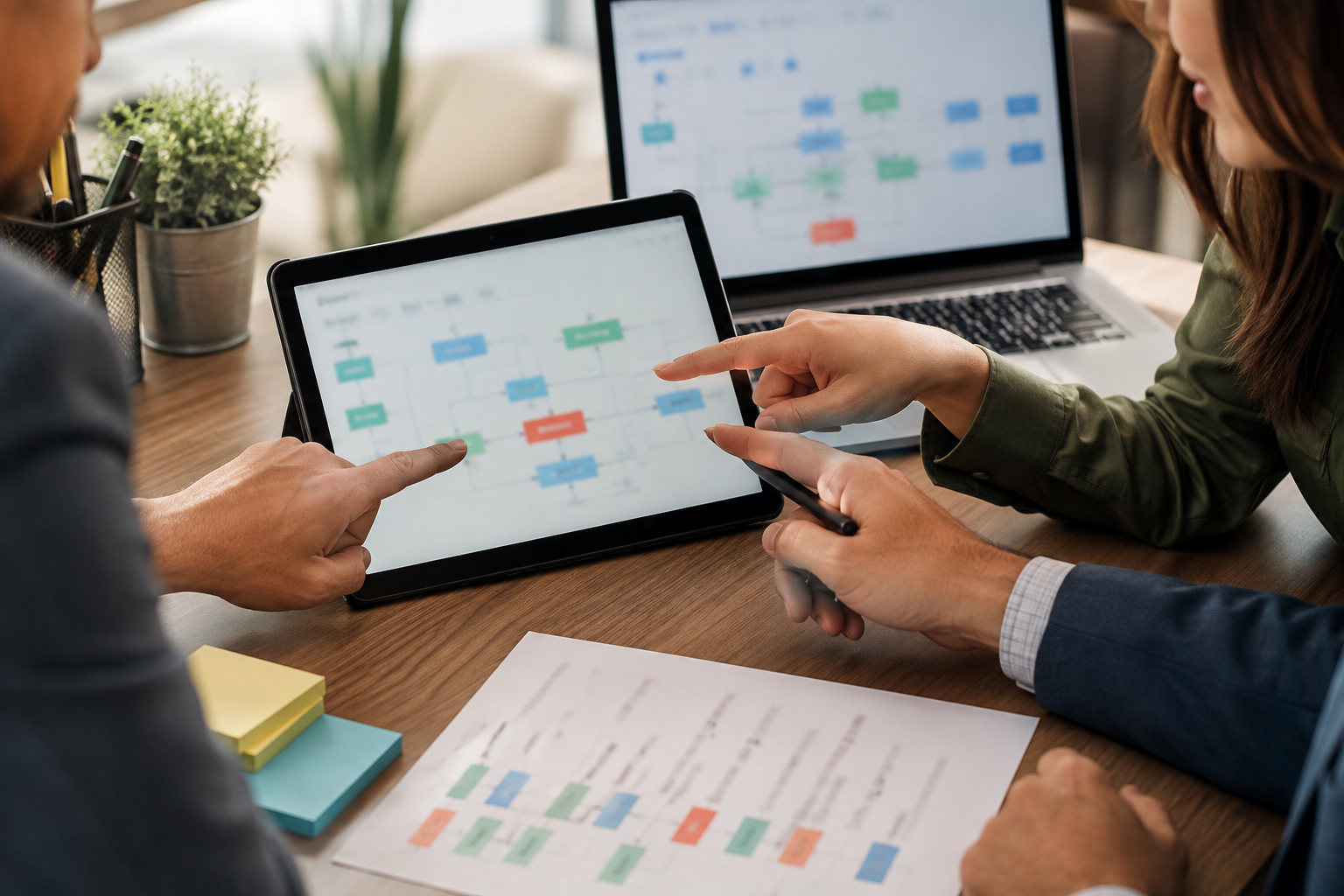 Small business team reviewing AI automation exceptions after launch